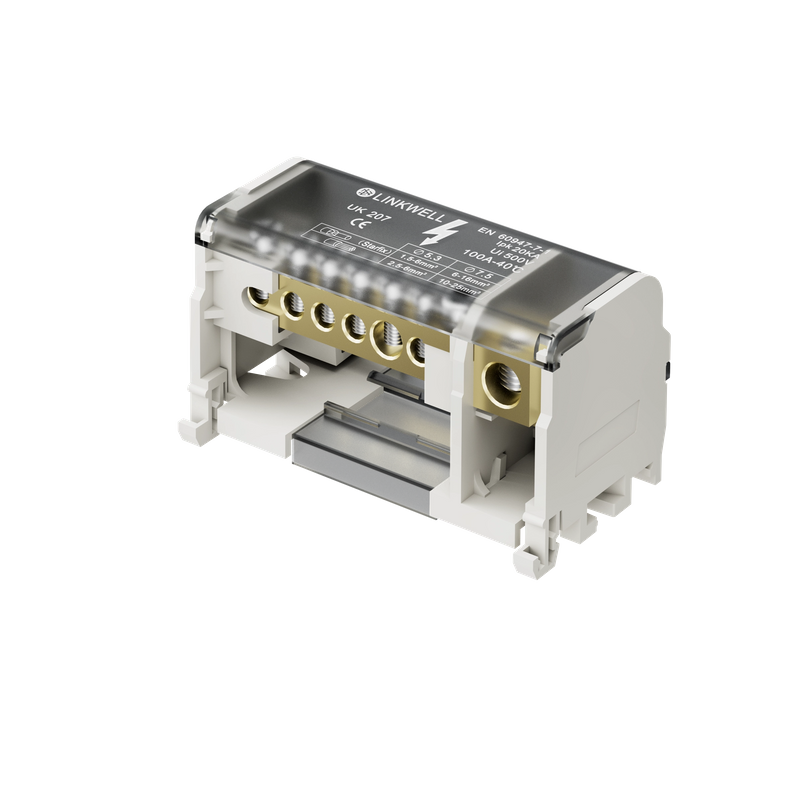 LINKWELL UK207 125A配电箱DIN导轨配电终端块