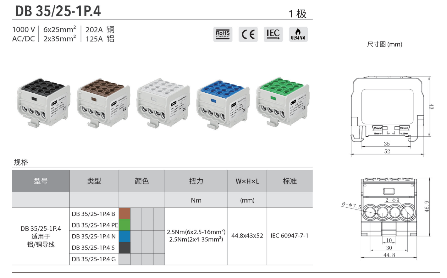 DB35-25-1P.4 1极