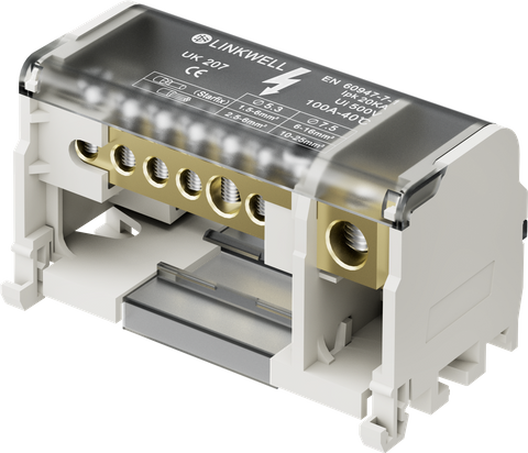 LINKWELL UK207 125A配电箱DIN导轨配电终端块